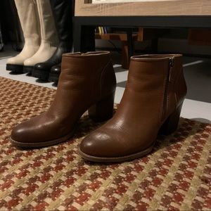 Brown heeled booties